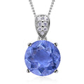 Color Change Fluorite and Natural White Zircon Pendant Necklace 18 Inches in Rhodium Over Sterling Silver 4.60 ctw - Sticky add to cart bar