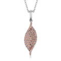 JCK CLOSEOUT Natural Pink Diamond Twisted Pendant Necklace 18 Inches in 14K Rose Gold Over and Sterling Silver 0.50 ctw - Sticky add to cart bar