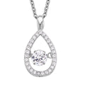 Simulated Diamond 1.05 ctw Dancing Pear Pendant Necklace in Rhodium Over Sterling Silver 20 Inches - Sticky add to cart bar