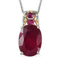 Niassa Ruby Pendant Necklace 20 Inches in Vermeil Yellow Gold and Platinum Over Sterling Silver 9.85 ctw - Sticky add to cart bar