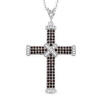Mozambique Garnet Pendant Necklace (18 Inches) in Rhodium Over Sterling Silver 0.50 ctw