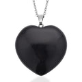 Lepidolite Heart Pendant Necklace 20 Inches in Stainless Steel 75.00 ctw - Sticky add to cart bar