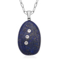 Black Obsidian and Austrian Crystal Pendant with Paper Clip Necklace 20 Inches in Stainless Steel 38.50 ctw - Sticky add to cart bar
