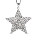 White Austrian Crystal Star Pendant Necklace 29-31 Inches in Silvertone - Sticky add to cart bar