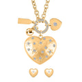 White Austrian Crystal Set of Earrings and Necklace 29-31 Inches in Goldtone - Sticky add to cart bar