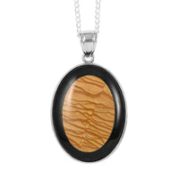 Jasper and Artistic Jasper Pendant Necklace 18 Inches in Silvertone 65.00 ctw