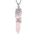 Galilea Rose Quartz 27.00 ctw Pendant in Silvertone with Stainless Steel Necklace 24 Inches - Sticky add to cart bar