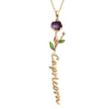 Yellow and Green Enameled Virgo Zodiac Buttercup Flower Pendant Necklace 16-18 Inches in 14K YG Over Sterling Silver - Sticky add to cart bar
