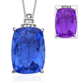 Color Change Fluorite and Diamond Pendant Necklace 18 Inches in Rhodium Over Sterling Silver 16.00 ctw - Sticky add to cart bar