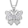 Simulated White Diamond Butterfly Pendant Necklace 20 Inches in Rhodium Over Sterling Silver 0.75 ctw - Sticky add to cart bar