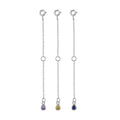 Set of 3 Simulated Yellow, Blue and Purple Diamond Extender Rolo Chain (3 Inches) and 5mm Spring Lock in Rhodium Over Sterling Silver 0.75 ctw - Sticky add to cart bar