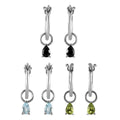 Set of 3 Brazilian Citrine, Amethyst and Mozambique Garnet Earrings in Stainless Steel 2.60 ctw - Sticky add to cart bar