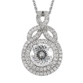 120 Facets Moissanite Pendant Necklace 20 Inches in Platinum Over Sterling Silver 2.60 ctw - Sticky add to cart bar