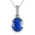 Kashmir Kyanite and Moissanite Pendant Necklace 20 Inches in Platinum Over Sterling Silver 6.75 ctw - Sticky add to cart bar