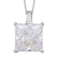 Crushed Ice Cut Moissanite Pendant Necklace 20 Inches in Rhodium Over Sterling Silver 11.15 ctw - Sticky add to cart bar