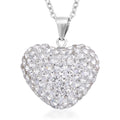 Austrian Crystal Heart Pendant Necklace 20 Inches in Rhodium Over Sterling Silver - Sticky add to cart bar