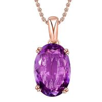 Rose De France Amethyst Heart Solitaire Pendant Necklace 20 Inches in Vermeil Rose Gold Over Sterling Silver 17.15 ctw-129.99