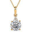100 Facet Moissanite (Rnd 8mm) Pendant Necklace (20 Inches) in Rhodium Over Sterling Silver 1.85 ctw - Sticky add to cart bar
