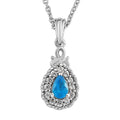 Malgache Neon Apatite and White Zircon Pendant Necklace 20 Inches in Platinum Over Sterling Silver 0.75 ctw - Sticky add to cart bar