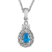 Malgache Neon Apatite and White Zircon Pendant Necklace 20 Inches in Platinum Over Sterling Silver 0.75 ctw