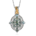Narsipatnam Alexandrite and White Zircon Pendant Necklace 20 Inches in Vermeil YG and Platinum Over Sterling Silver 1.30 ctw - Sticky add to cart bar