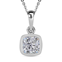 Moissanite Solitaire Pendant Necklace 20 Inches in Platinum Over Sterling Silver 1.00 ctw (Delivery in 5-7 Business Days)