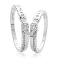 Set of 2 Moissanite Band Ring in Rhodium Over Sterling Silver 0.35 ctw - Sticky add to cart bar