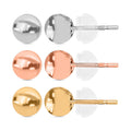 Set of 3 Stud Earrings, Ball Stud Earrings Set, 10K Yellow Gold Stud Earrings, 10K Rose Gold Stud Earrings,10K White Gold Stud Earrings, Set of Gold Studs - Sticky add to cart bar