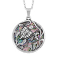 Abalone Shell Turtle Pendant Necklace (20 Inches) in Stainless Steel , Tarnish-Free, Waterproof, Sweat Proof Jewelry - Sticky add to cart bar