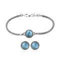 BALI LEGACY Larimar Bracelet (7.50In) and Earrings in Sterling Silver 10 Grams 7.00 ctw - Sticky add to cart bar