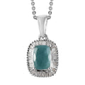 Grandidierite, Natural Pink and White Diamond Halo Pendant Necklace 20 Inches in Platinum Over Sterling Silver 1.00 ctw - Sticky add to cart bar