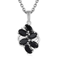 Thai Black Spinel 1.90 ctw Pendant in Sterling Silver with Stainless Steel Necklace 20 Inches - Sticky add to cart bar