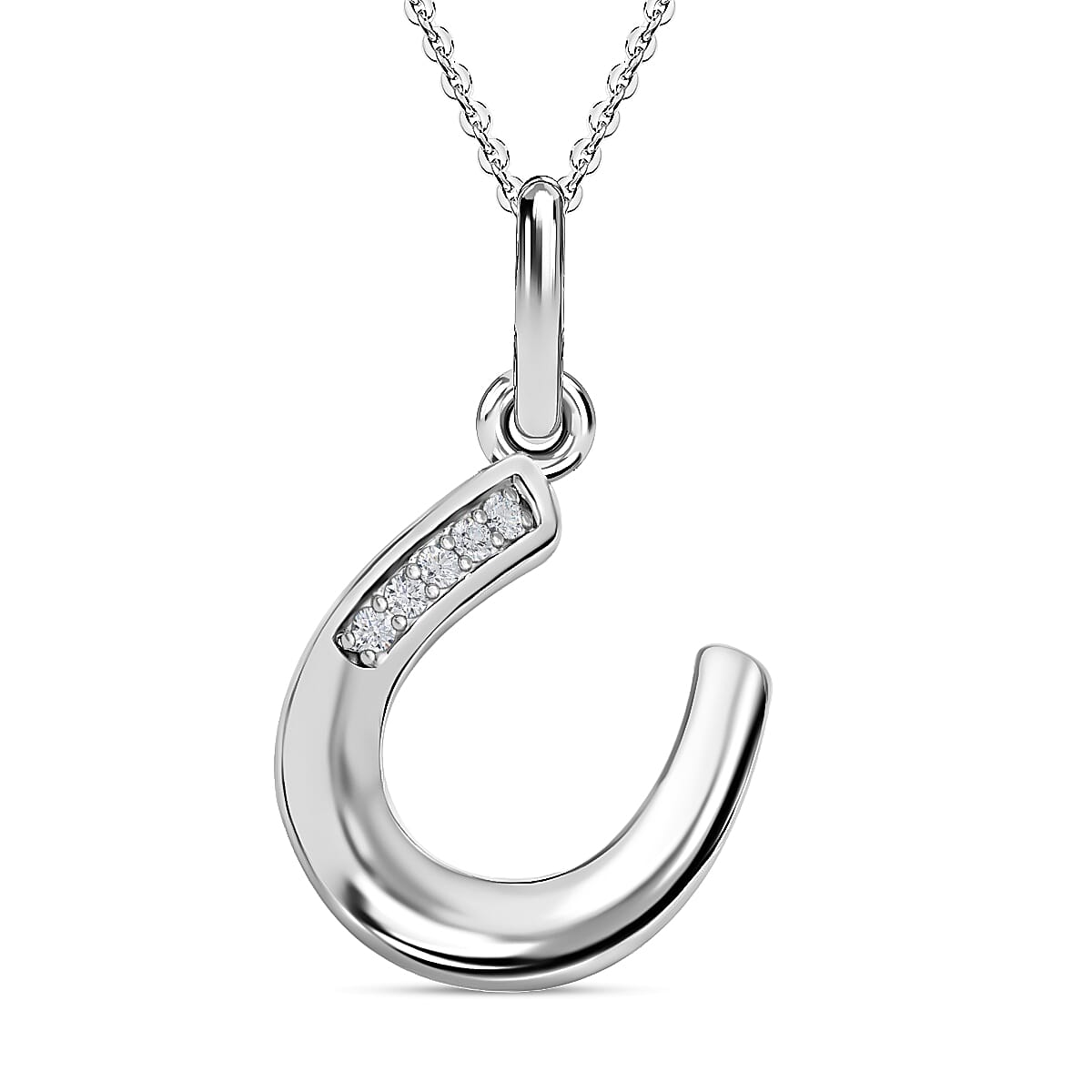 Natural White Zircon Pendant Necklace 20 Inches in Platinum Over Sterling Silver