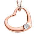 Moissanite Heart Pendant Necklace (20 Inches) in Platinum Over Sterling Silver 0.05 ctw - Sticky add to cart bar