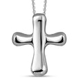 Platinum Over Sterling Silver Cross Pendant Necklace 20 Inches 4.25 Grams - Sticky add to cart bar