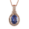 TLV Tanzanite, Natural White and Champagne Diamond (0.20 cts) Pendant Necklace (20 Inches) in Vermeil RG Over Sterling Silver (Delivery 5-7 Business Days) 1.50 ctw - Sticky add to cart bar