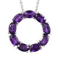 Amethys Pendant Necklace 20 Inches in Stainless Steel 4.20 ctw - Sticky add to cart bar