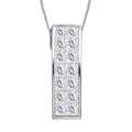 Moissanite Invisible Set Bar Pendant Necklace 18 Inches in Rhodium Over Sterling Silver 2.15 ctw - Sticky add to cart bar