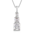 Simulated Diamond Pendant Necklace 18 Inches in Rhodium Over Sterling Silver 7.85 ctw - Sticky add to cart bar
