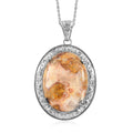 Crazy Lace Agate 82.50 ctw Pendant Necklace 20 Inches in Stainless Steel, Tarnish-Free, Waterproof, Sweat Proof Jewelry - Sticky add to cart bar