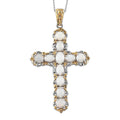 Australian Opal Cross Pendant Necklace 20 Inches in Vermeil Yellow Gold and Platinum Over Sterling Silver 3.10 ctw - Sticky add to cart bar