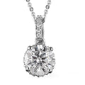 Moissanite Pendant Necklace, Heart And Arrow Cut Moissanite Pendant Necklace, Sterling Silver Pendant Necklace, 20 Inches Necklace 2.20 ctw - Sticky add to cart bar