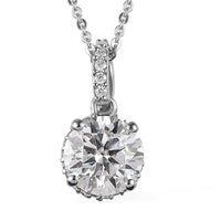 Moissanite Pendant Necklace, Heart And Arrow Cut Moissanite Pendant Necklace, Sterling Silver Pendant Necklace, 20 Inches Necklace 2.20 ctw