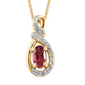 Premium Ouro Fino Rubellite and White Zircon Pendant Necklace 20 Inches in Vermeil Yellow Gold Over Sterling Silver 0.30 ctw - Sticky add to cart bar