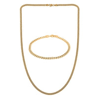 10K Yellow Gold 3.75 mm Miami Cuban Chain Bracelet (8.0In) and Necklace 20 Inches 9.50 Grams