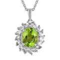 Chartreuse Quartz, White Topaz Pendant Necklace (20 Inches) in Platinum Over Stainless Steel 5.25 ctw , Tarnish-Free, Waterproof, Sweat Proof Jewelry - Sticky add to cart bar