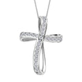 Moissanite Cross Pendant Necklace (18 Inches) in Rhodium Over Sterling Silver 1.50 ctw - Sticky add to cart bar