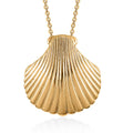 Vermeil Yellow Gold Over Sterling Silver Sea Shell Pendant Necklace 20 Inches 4.65 Grams - Sticky add to cart bar