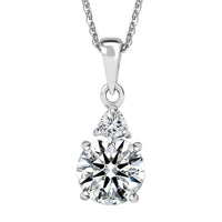 Moissanite Pendant Necklace 20 Inches in Platinum Over Sterling Silver 2.00 ctw (Del. in 5-7 Days)