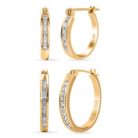 Set of 2 Diamond Earrings in 14K YG Over Sterling Silver 0.25 ctw